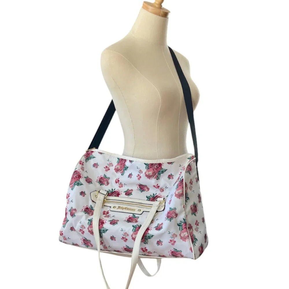 RARE Juicy Couture Lmtd Edition Floral Extra Large Weekender Travel Duffel Bag - Picture 2 of 13